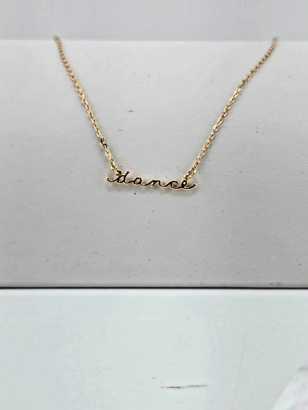 18KT Gold Plated Dance Script Necklace 16"